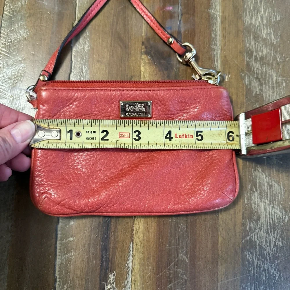 Coach Leather‎ Wristlet Wallet Pink Orange